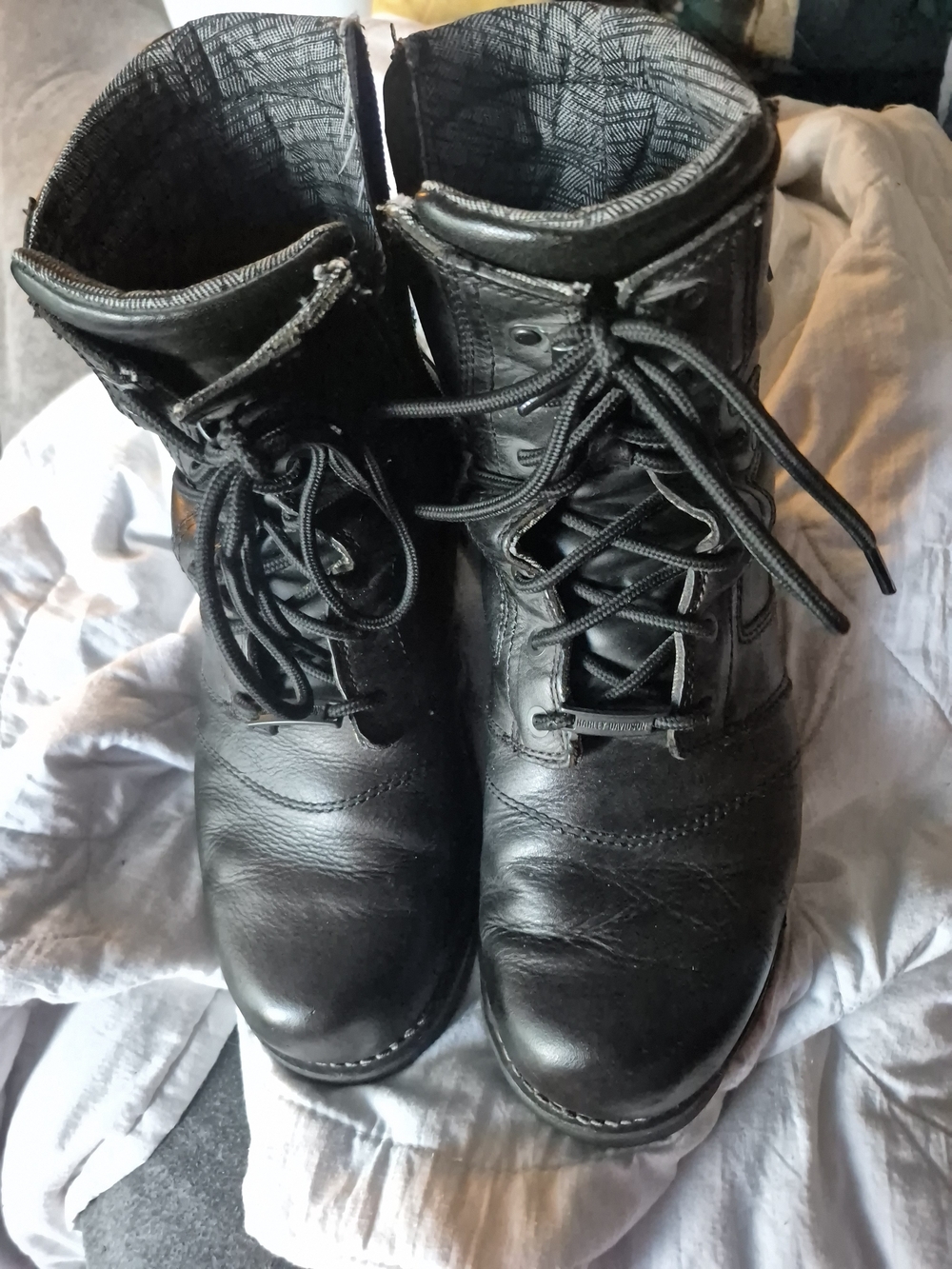 Harley-Davidson Black Men's Lace-Up Leather Work Boots